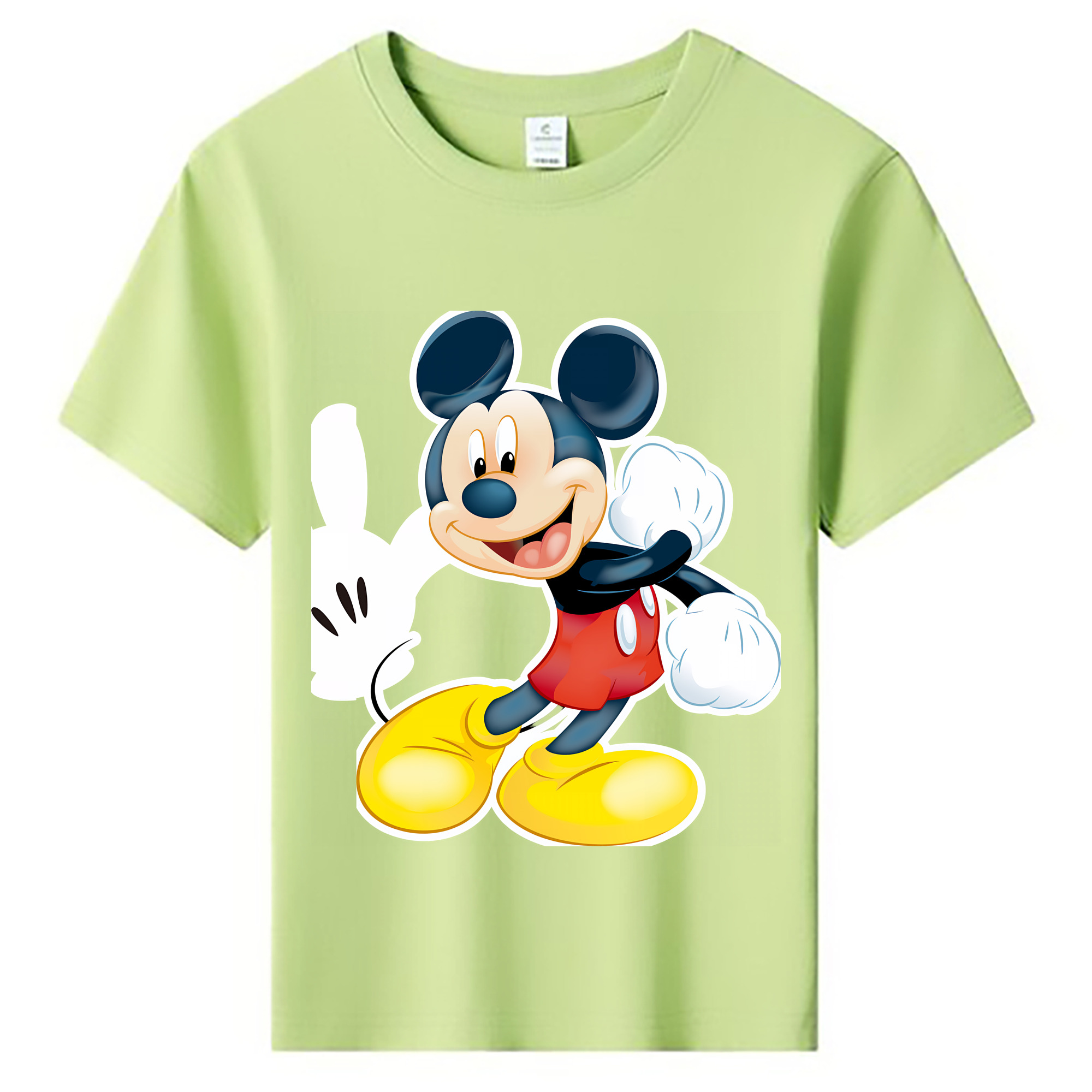 （画像用） ミッキーマウス Mickey Mouse 綿100％キッズTシャツ（フロントプリント）